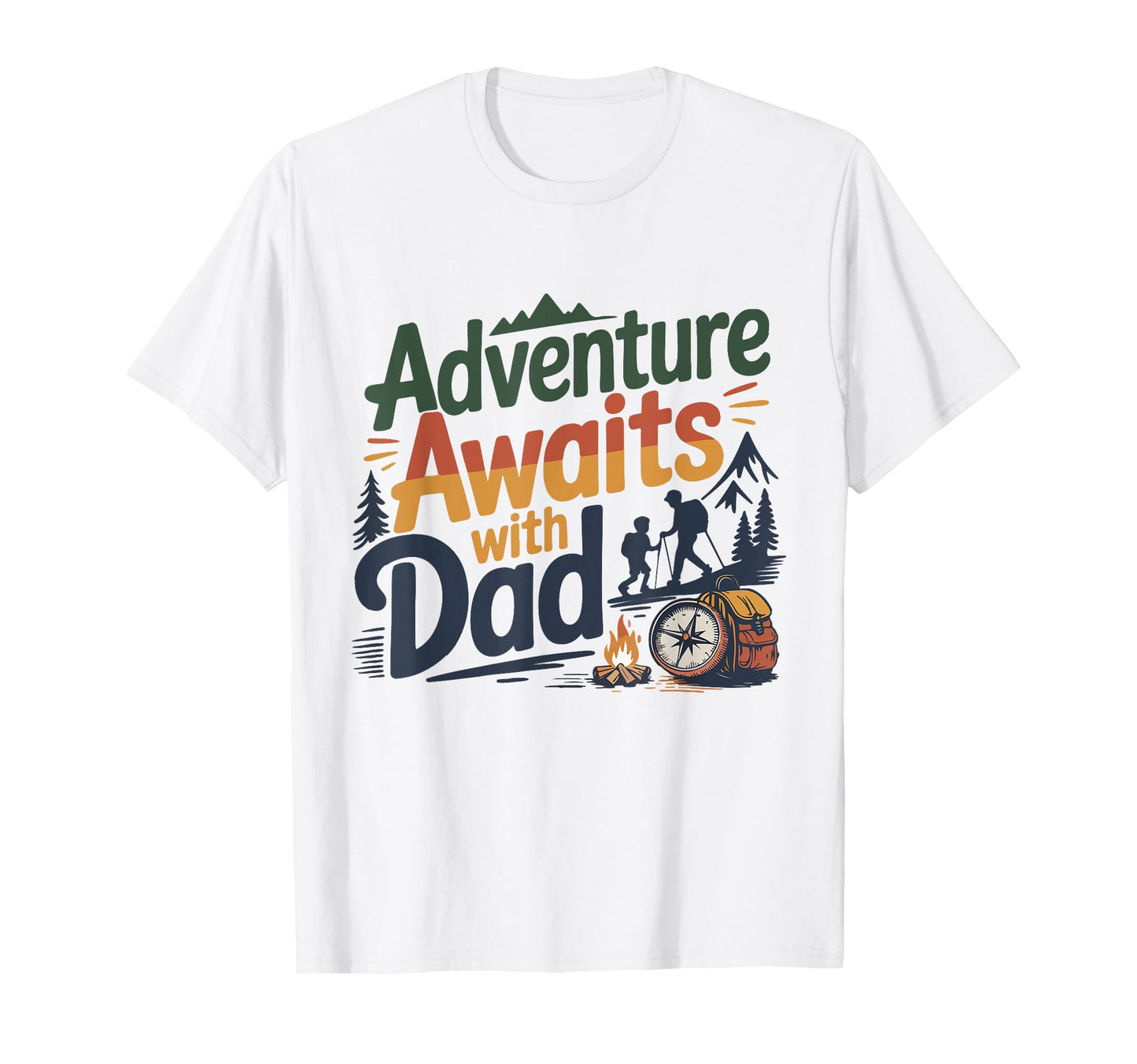 Adventure Awaits Dad Father Day Camper T-Shirt - Unique Graphic for Adults - T-Shirt, Sweatshirt, Hoodie