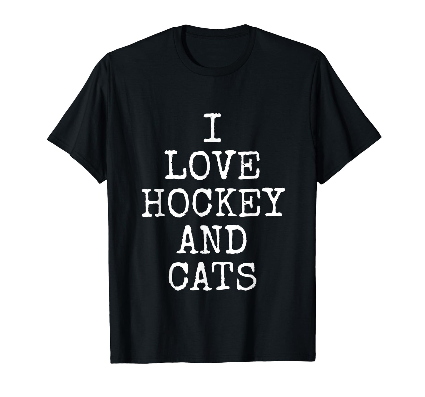 I Love Hockey Cats Funny Gift T-Shirt - Custom Art Print for Adults - T-Shirt, Sweatshirt, Hoodie