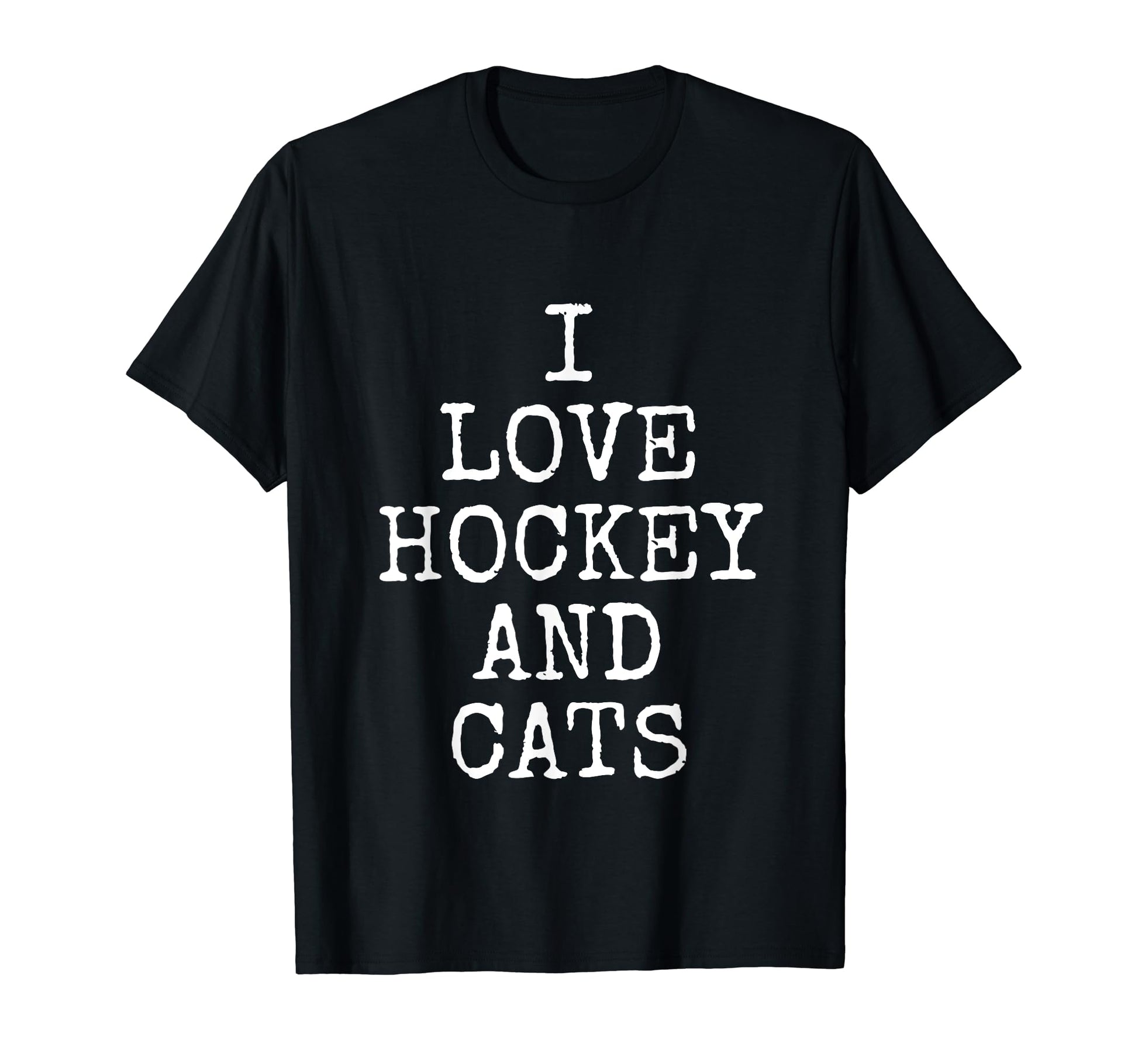 I Love Hockey Cats Funny Gift T-Shirt - Custom Art Print for Adults - T-Shirt, Sweatshirt, Hoodie