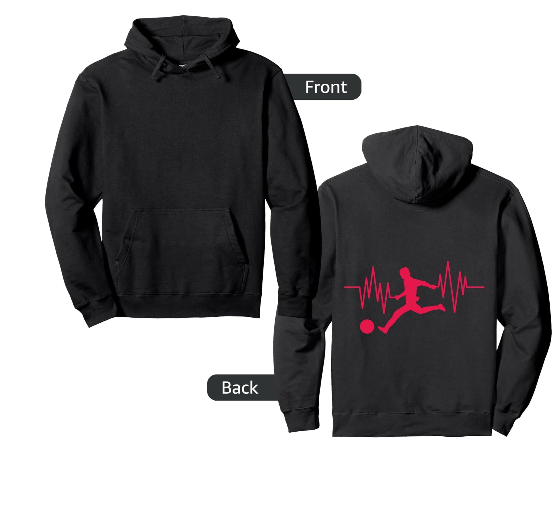 Soccer Player Heartbeat Matchday Soccer Mom Hoodie - Unique Graphic Unisex - T-Shirt, Sweatshirt, Hoodie
