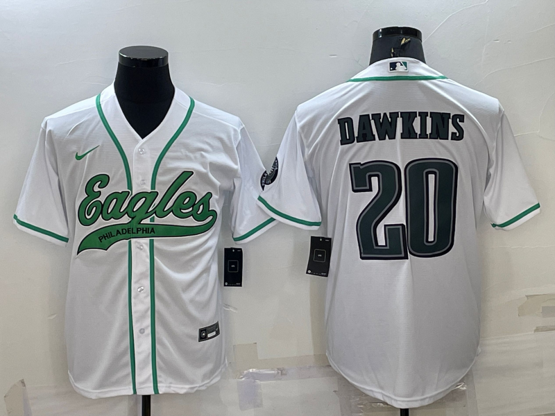 Men's Philadelphia Eagles Brian Dawkins White Game Jersey Joint Edition football jersey product view 1