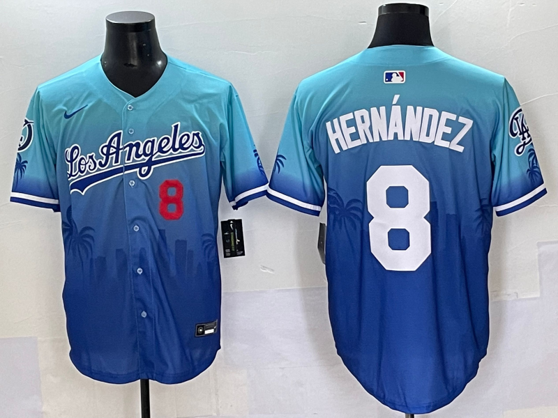 Men's Los Angeles Dodgers Enrique Hernandez Blue Game Player Jersey baseball jersey product view 1