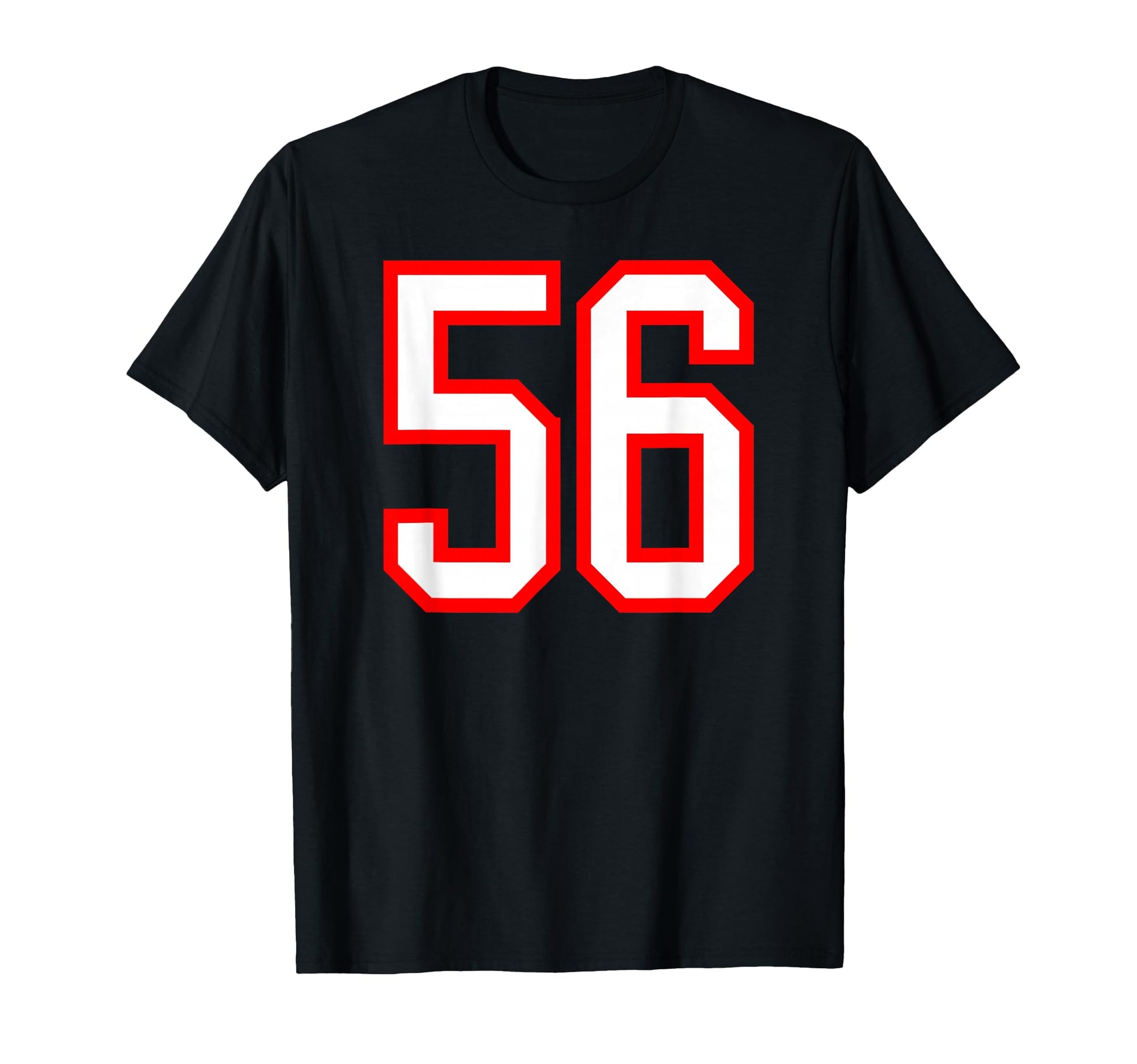 White Red Sports Team Number 56 T-Shirt - Unique Graphic Unisex - T-Shirt, Sweatshirt, Hoodie