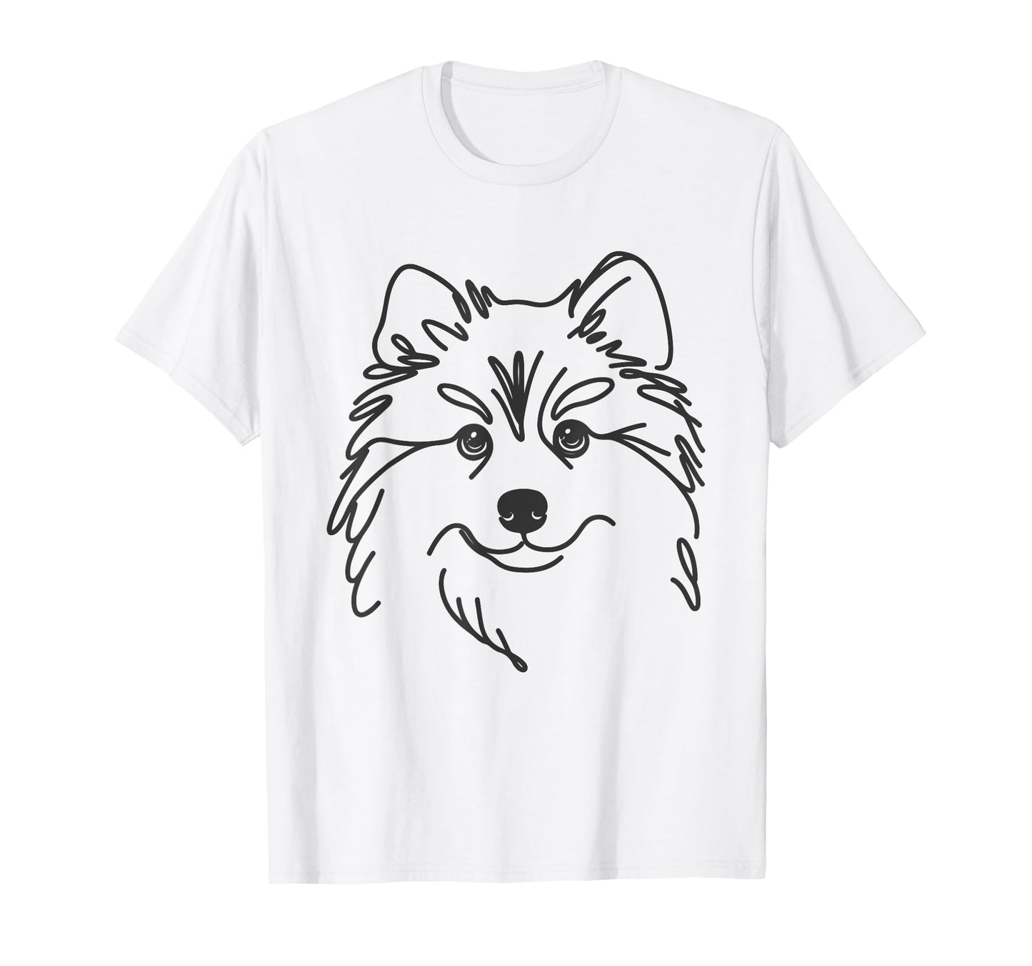 Line Art Dad Mom Dog Pomsky T-Shirt - Aesthetic Graphic Unisex - T-Shirt, Sweatshirt, Hoodie