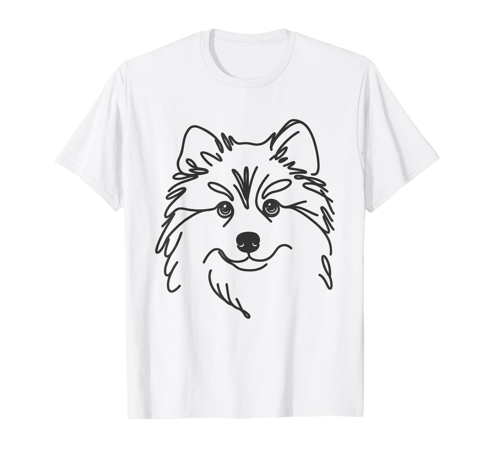 Line Art Dad Mom Dog Pomsky T-Shirt - Aesthetic Graphic Unisex - T-Shirt, Sweatshirt, Hoodie