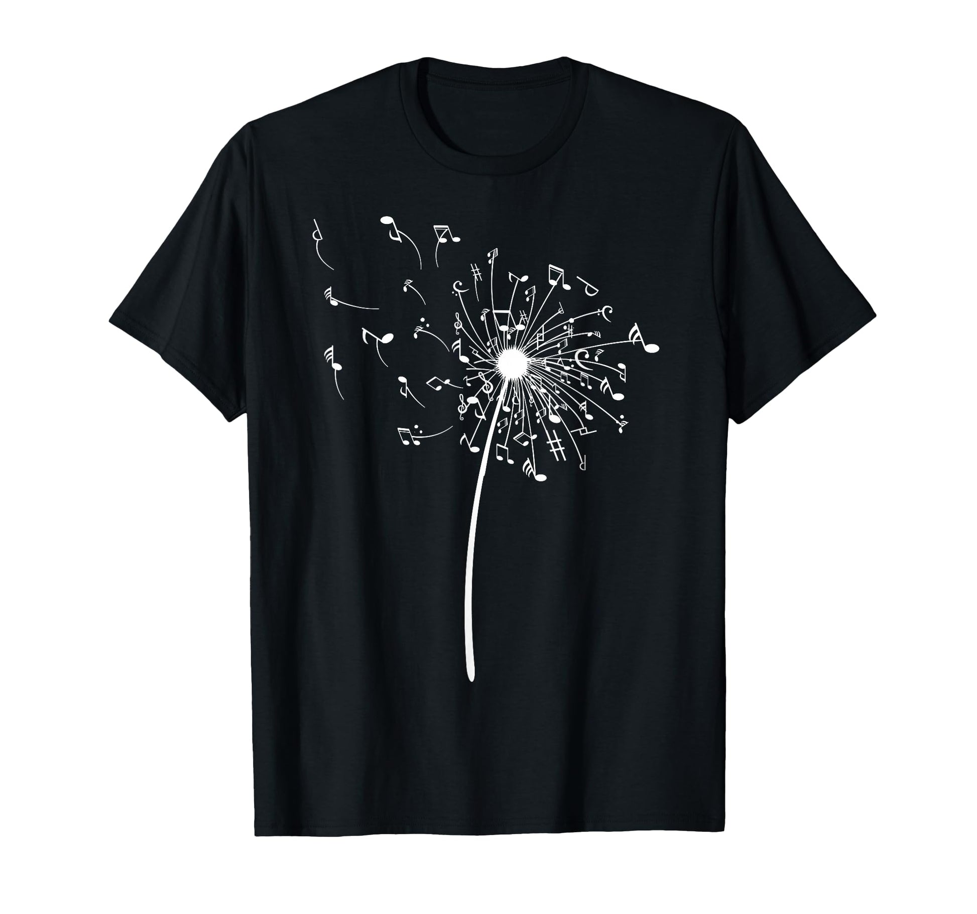 Funny Music Notes Gift Dandelion Flower T-Shirt - Graphic Print for Adults - T-Shirt, Sweatshirt, Hoodie