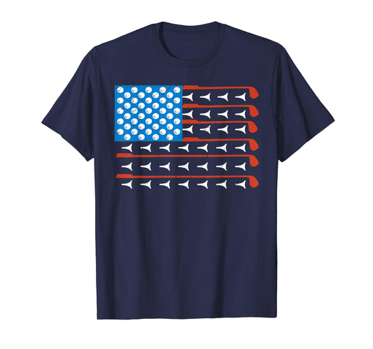 American Flag Golf Patriotic Dad 4Th T-Shirt - Unique Graphic for Adults - T-Shirt, Sweatshirt, Hoodie