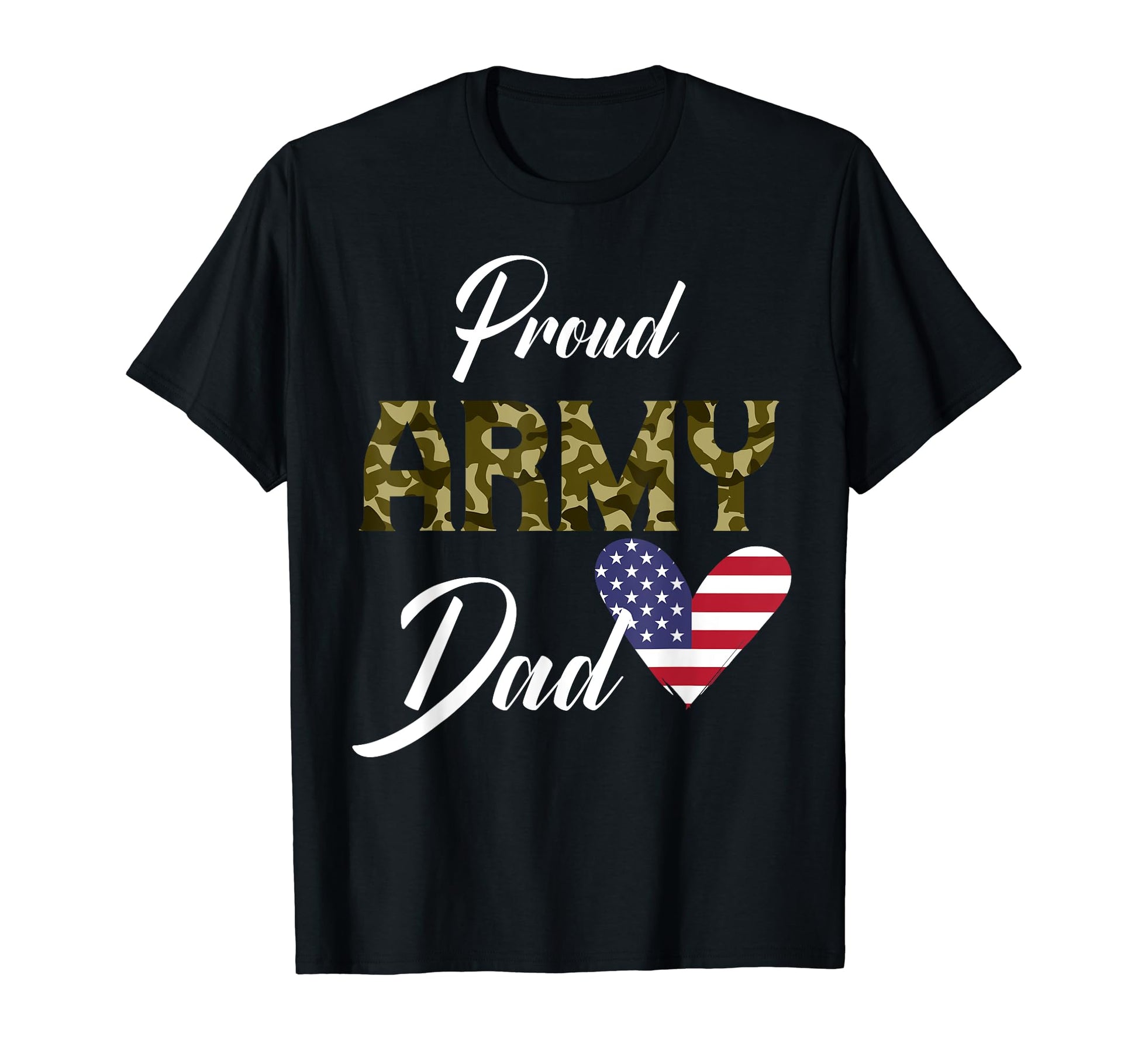 Proud Army Dad Heart Love Usa T-Shirt - Custom Art Print for Adults - T-Shirt, Sweatshirt, Hoodie
