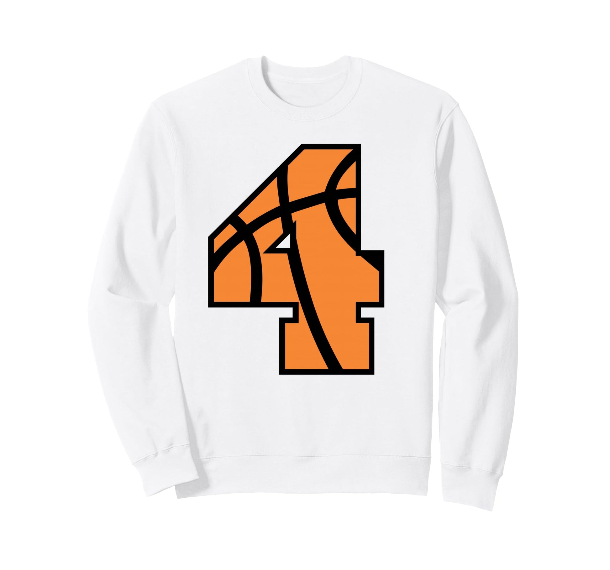 Basketball Number 4 Game Day Sweatshirt - Fun Novelty Design for Adults - T-Shirt, Sweatshirt, Hoodie
