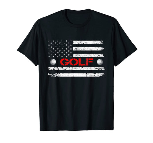 American Flag Golf Mom Dad Brother T-Shirt - Fun Novelty Design for Adults - T-Shirt, Sweatshirt, Hoodie