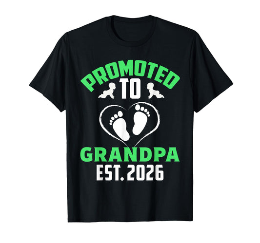 Awesome Promoted To Grandpa 2026 T-Shirt - Graphic Print Men Women - T-Shirt, Sweatshirt, Hoodie