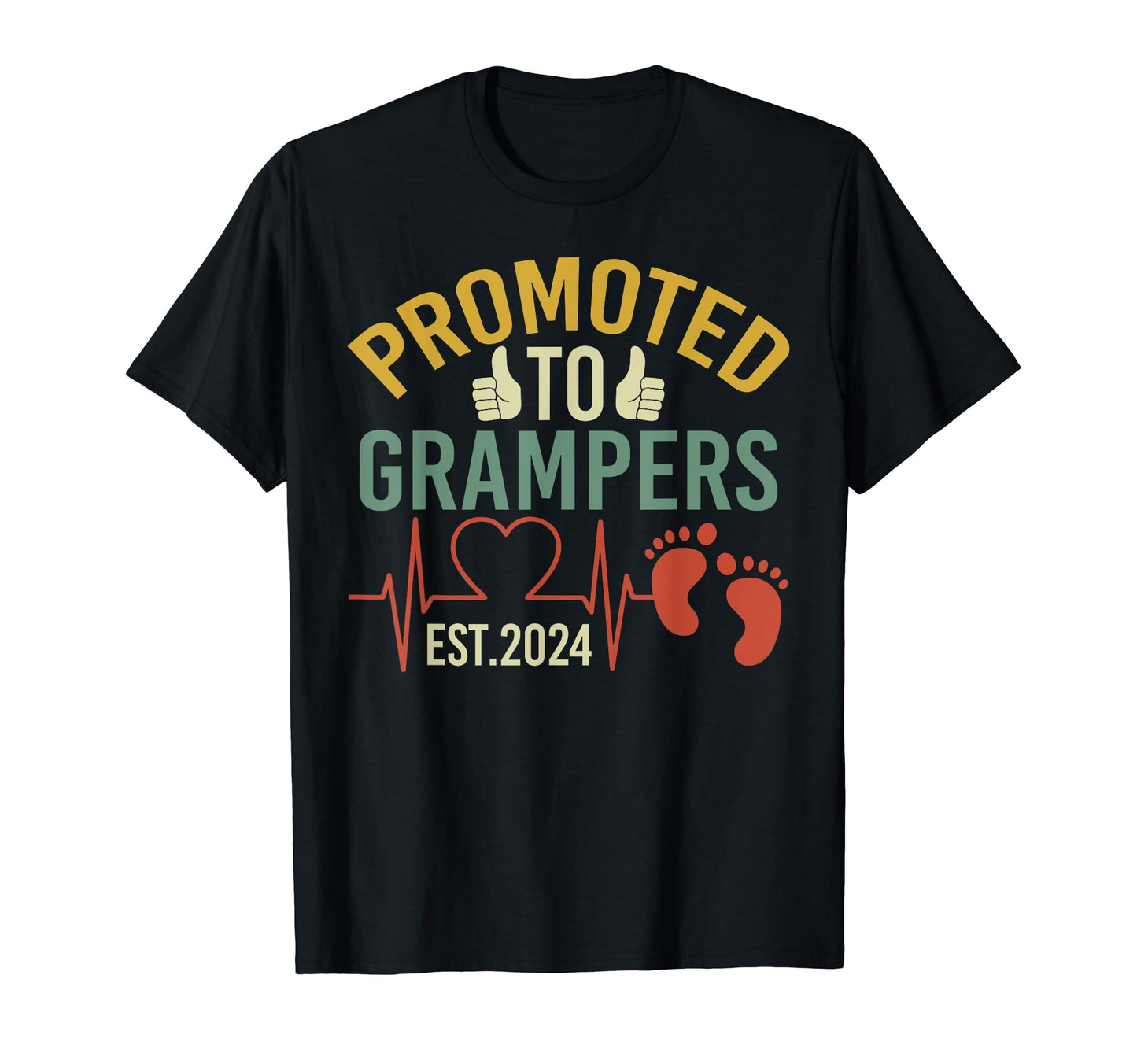 Promoted To Grampers Est 2024 T-Shirt - Casual Everyday Wear for Adults - T-Shirt, Sweatshirt, Hoodie