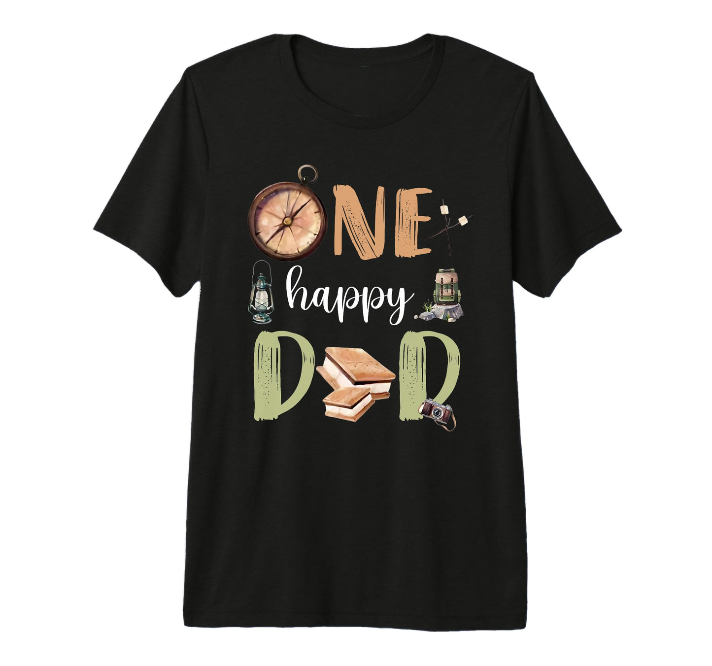 Mens One Happy Dad Camper 1St Birthday T-Shirt - Unique Graphic Men Women - T-Shirt, Sweatshirt, Hoodie