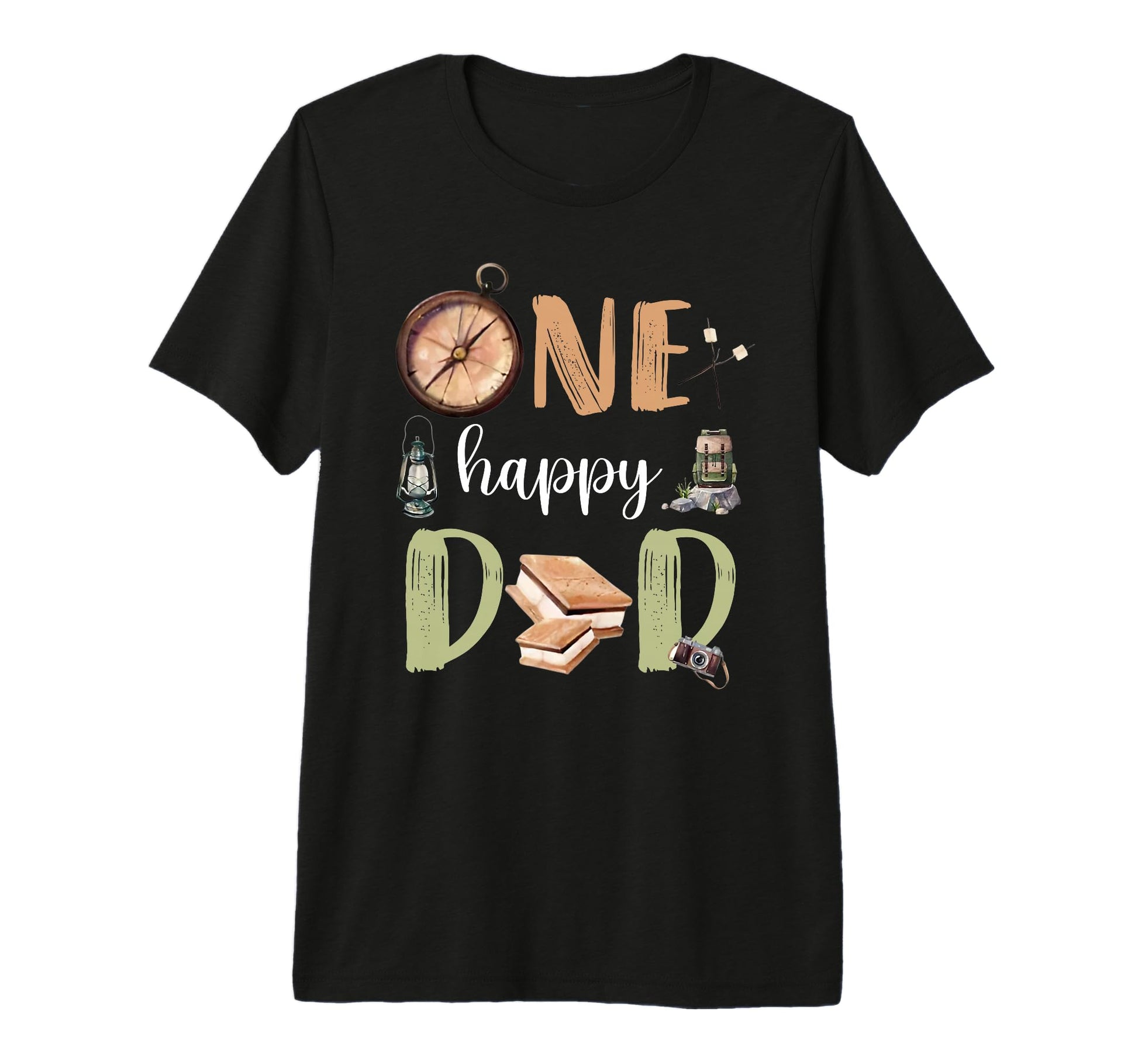 Mens One Happy Dad Camper 1St Birthday T-Shirt - Unique Graphic Men Women - T-Shirt, Sweatshirt, Hoodie