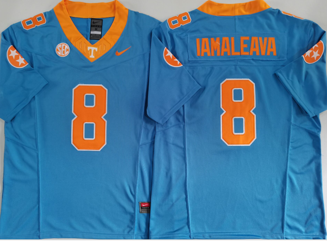 Men's Tennessee Volunteers Nico Iamaleava Blue Game Jersey sports jersey product view 1