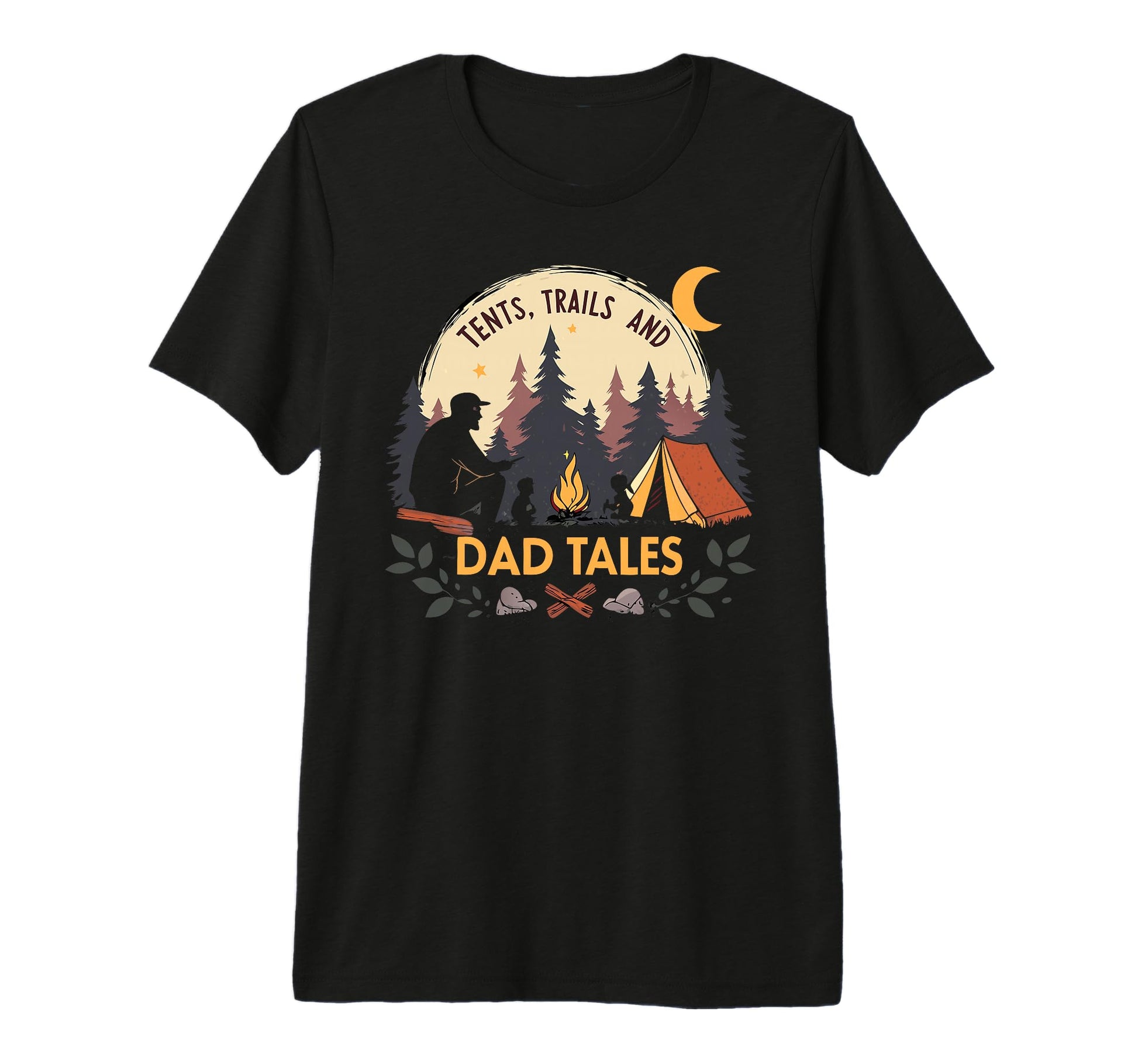 Tents Trails And Dad Tales Adventurous T-Shirt - Novelty Apparel Men Women - T-Shirt, Sweatshirt, Hoodie