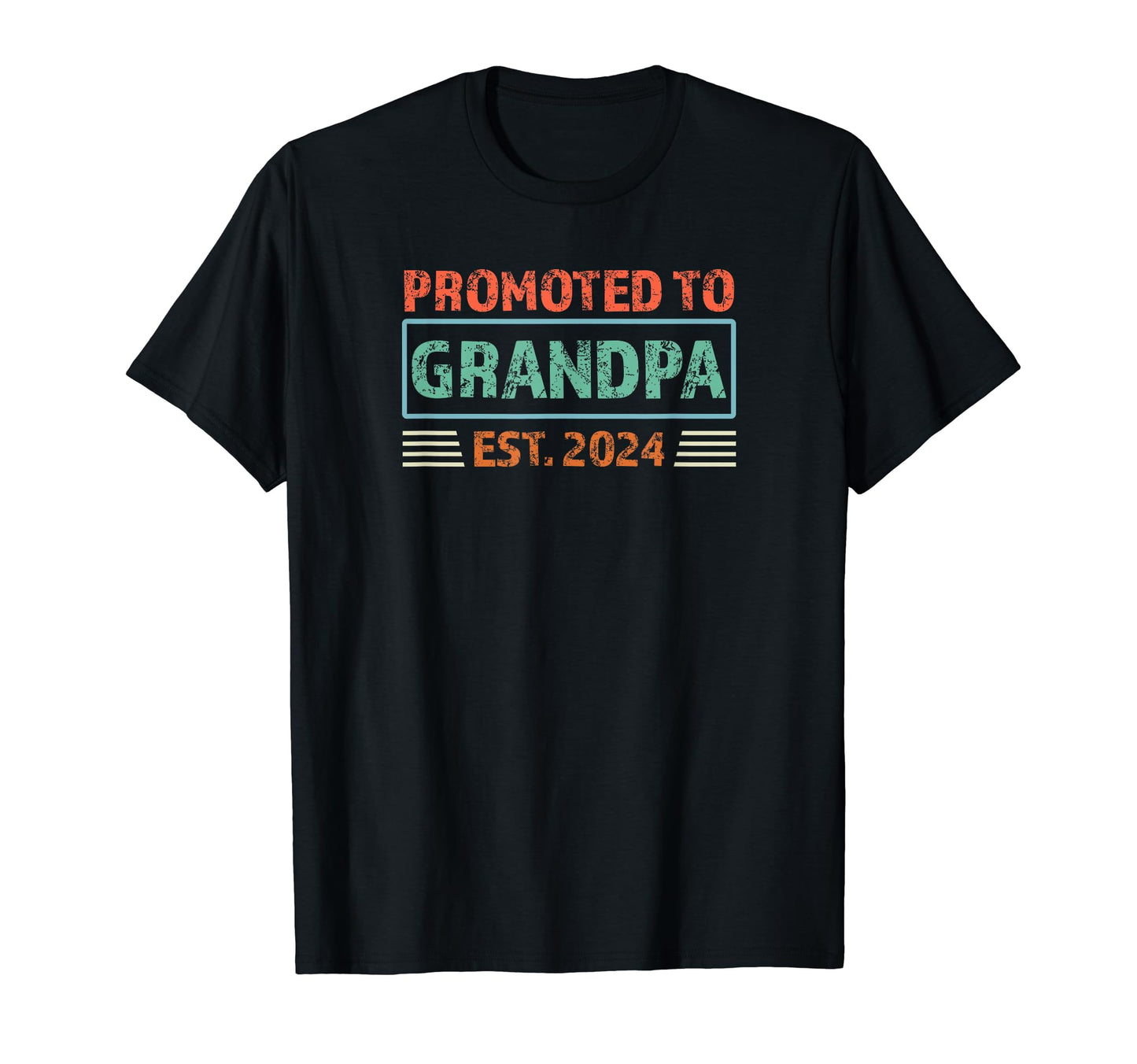 Promoted To Grandpa Est 2024 T-Shirt - Custom Art Print Men Women - T-Shirt, Sweatshirt, Hoodie