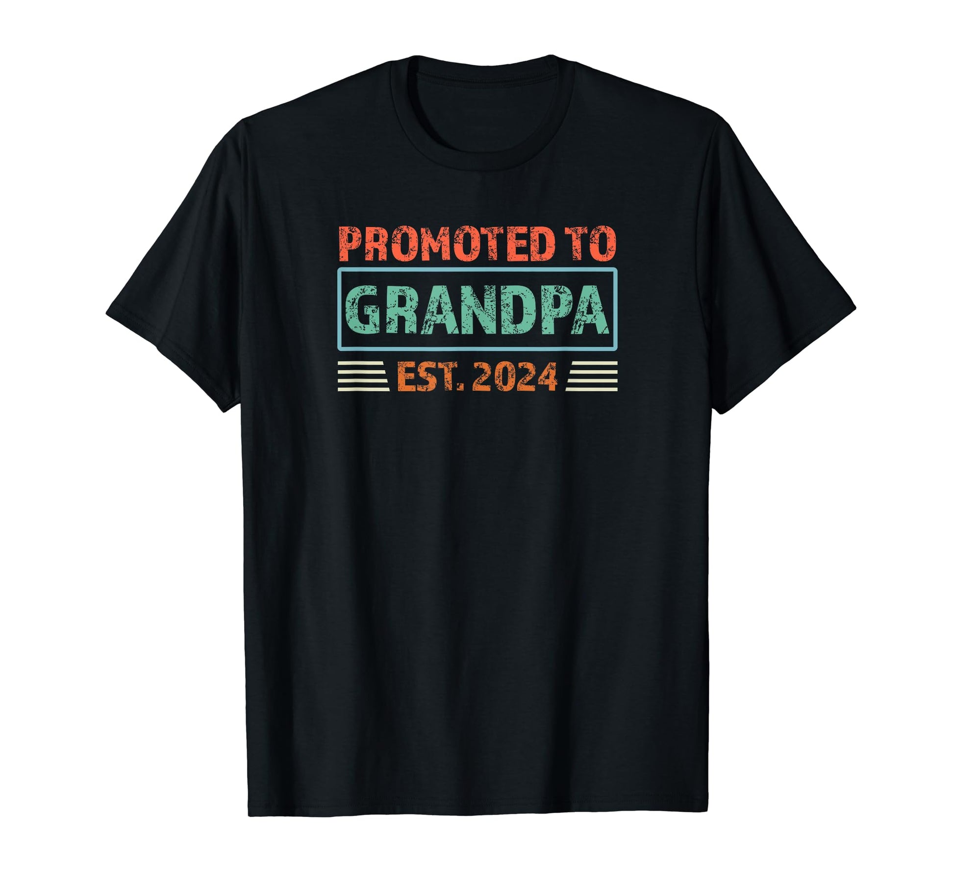 Promoted To Grandpa Est 2024 T-Shirt - Custom Art Print Men Women - T-Shirt, Sweatshirt, Hoodie