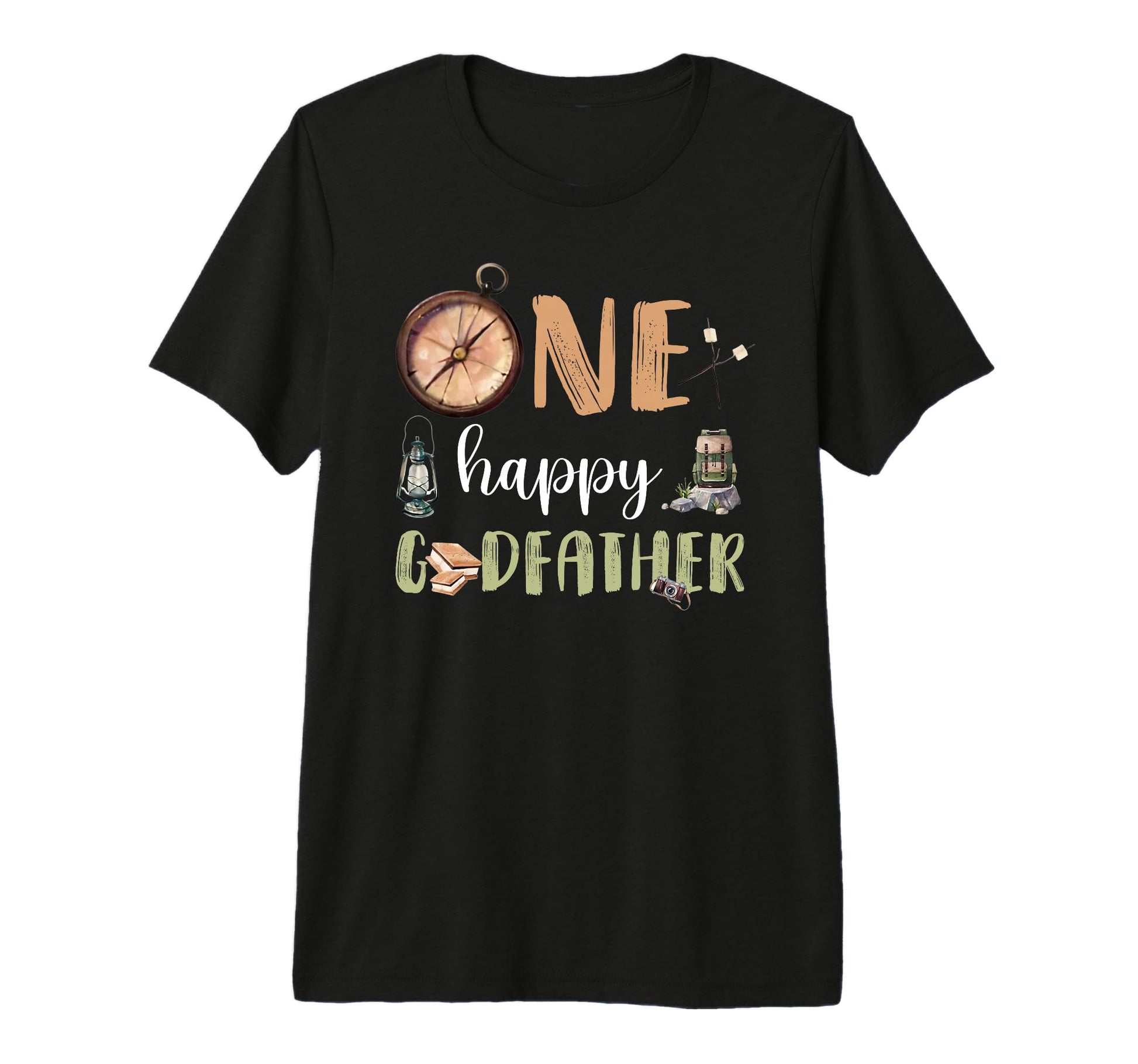 Mens One Happy Godfather Camper 1St T-Shirt - Aesthetic Graphic for Adults - T-Shirt, Sweatshirt, Hoodie