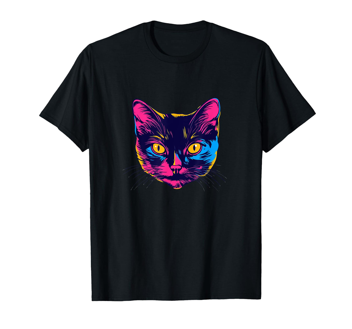 Snirt Colourful Cat Head Pop Art Cat T-Shirt - Minimalist Print Men Women - T-Shirt, Sweatshirt, Hoodie