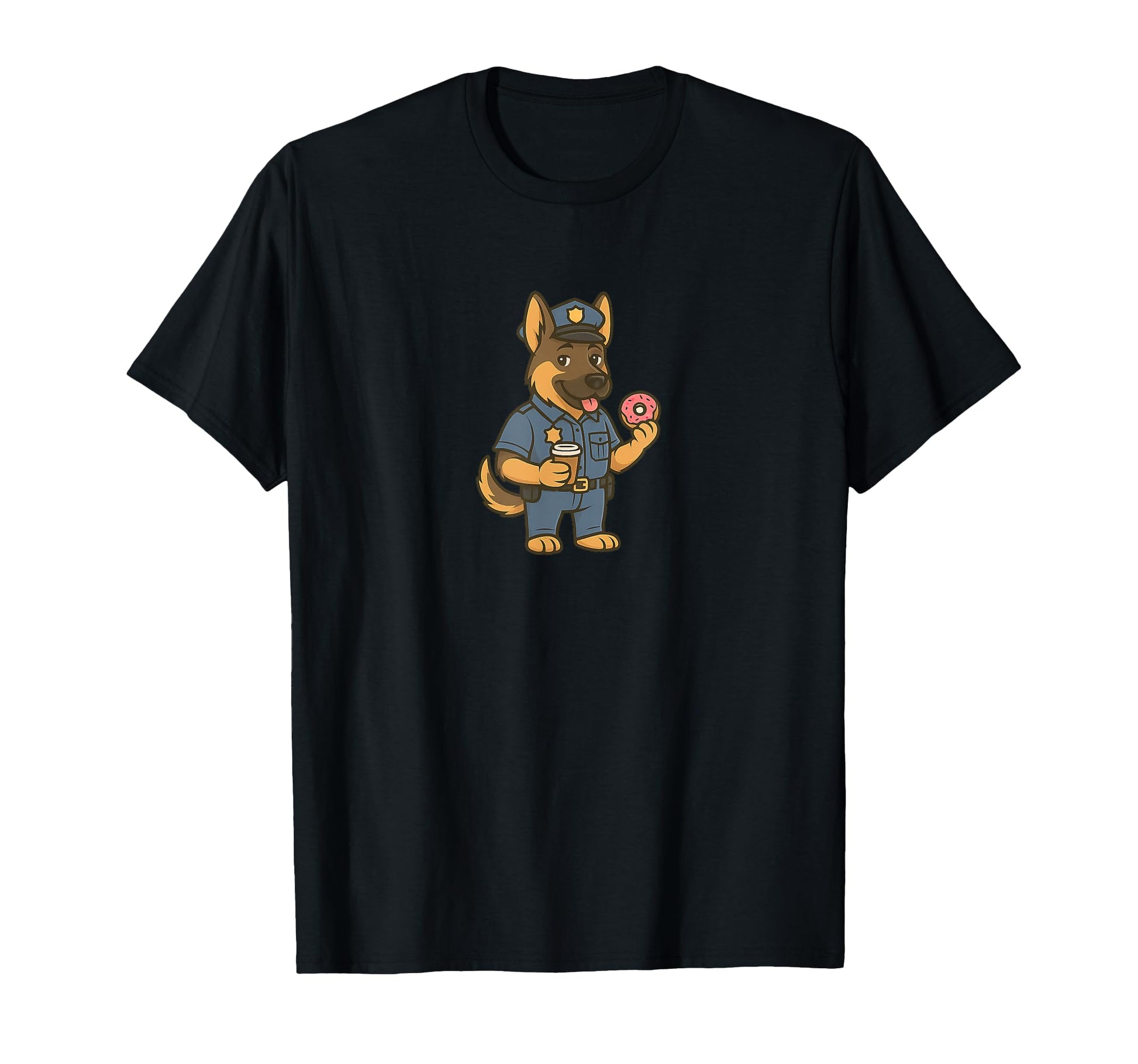 German Shepherd Police Dog Doughnuts T-Shirt - Novelty Apparel Men Women - T-Shirt, Sweatshirt, Hoodie