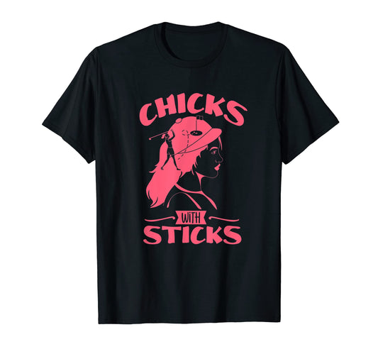 Chicks Sticks Golf Cart Golfer T-Shirt - Fun Novelty Design for Adults - T-Shirt, Sweatshirt, Hoodie