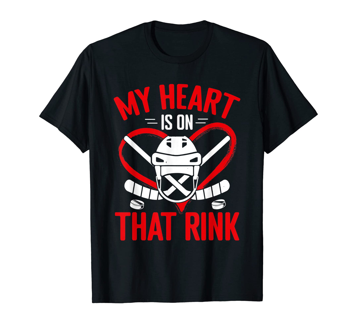 My Heart Is That Rink Dad Mom Wife T-Shirt - Aesthetic Graphic for Adults - T-Shirt, Sweatshirt, Hoodie