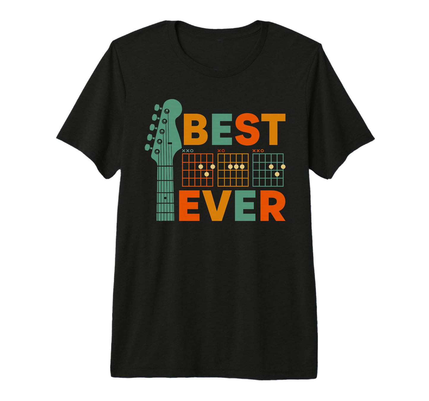 Mens Best Dad Ever Guitar Chord D D T-Shirt - Custom Art Print Unisex - T-Shirt, Sweatshirt, Hoodie