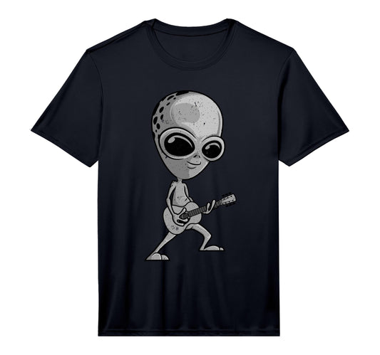 Alien Guitarist Ufo Guitar Player T-Shirt - Fun Novelty Design Men Women - T-Shirt, Sweatshirt, Hoodie