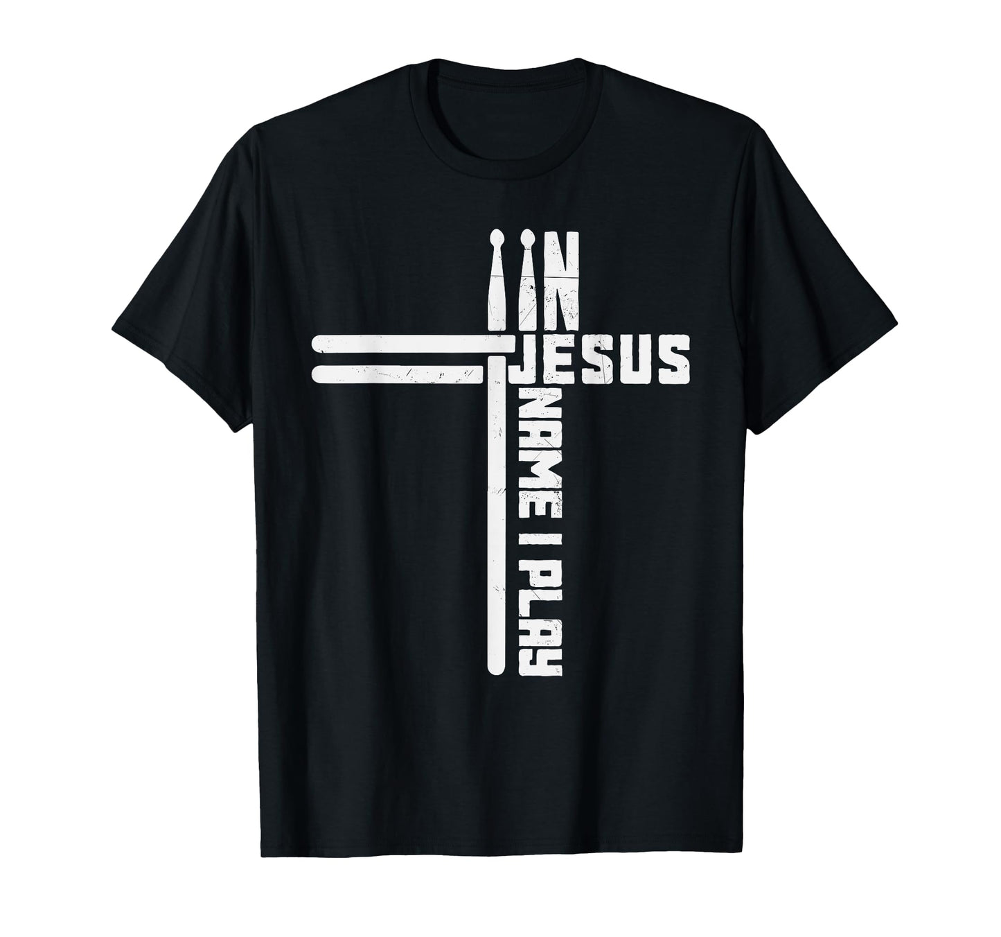 Drummer Cross Drumsticks Jesus Name T-Shirt - Aesthetic Graphic Men Women - T-Shirt, Sweatshirt, Hoodie