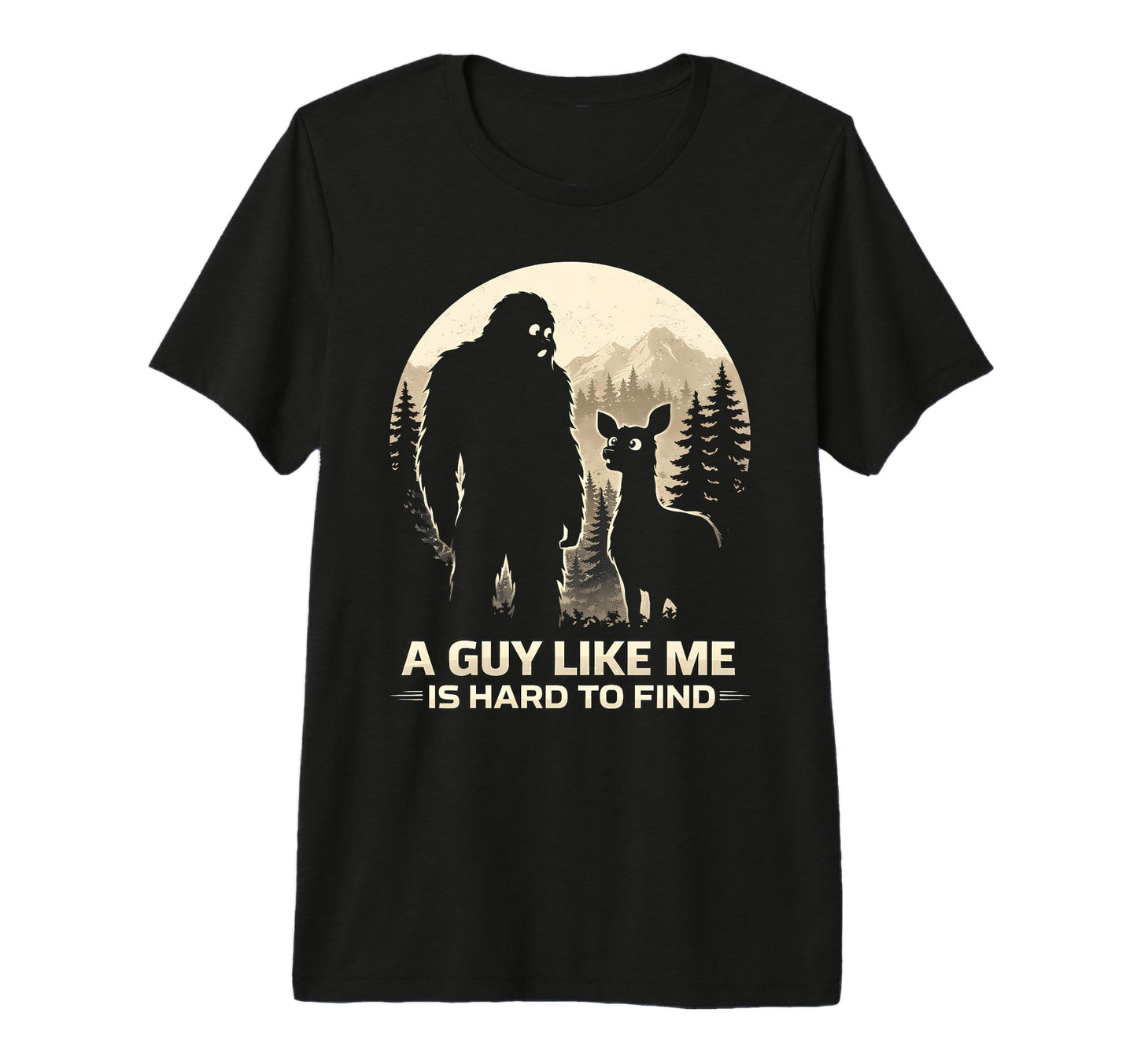Funny Bigfoot Sunset Forest T-Shirt - Custom Art Print for Adults - T-Shirt, Sweatshirt, Hoodie