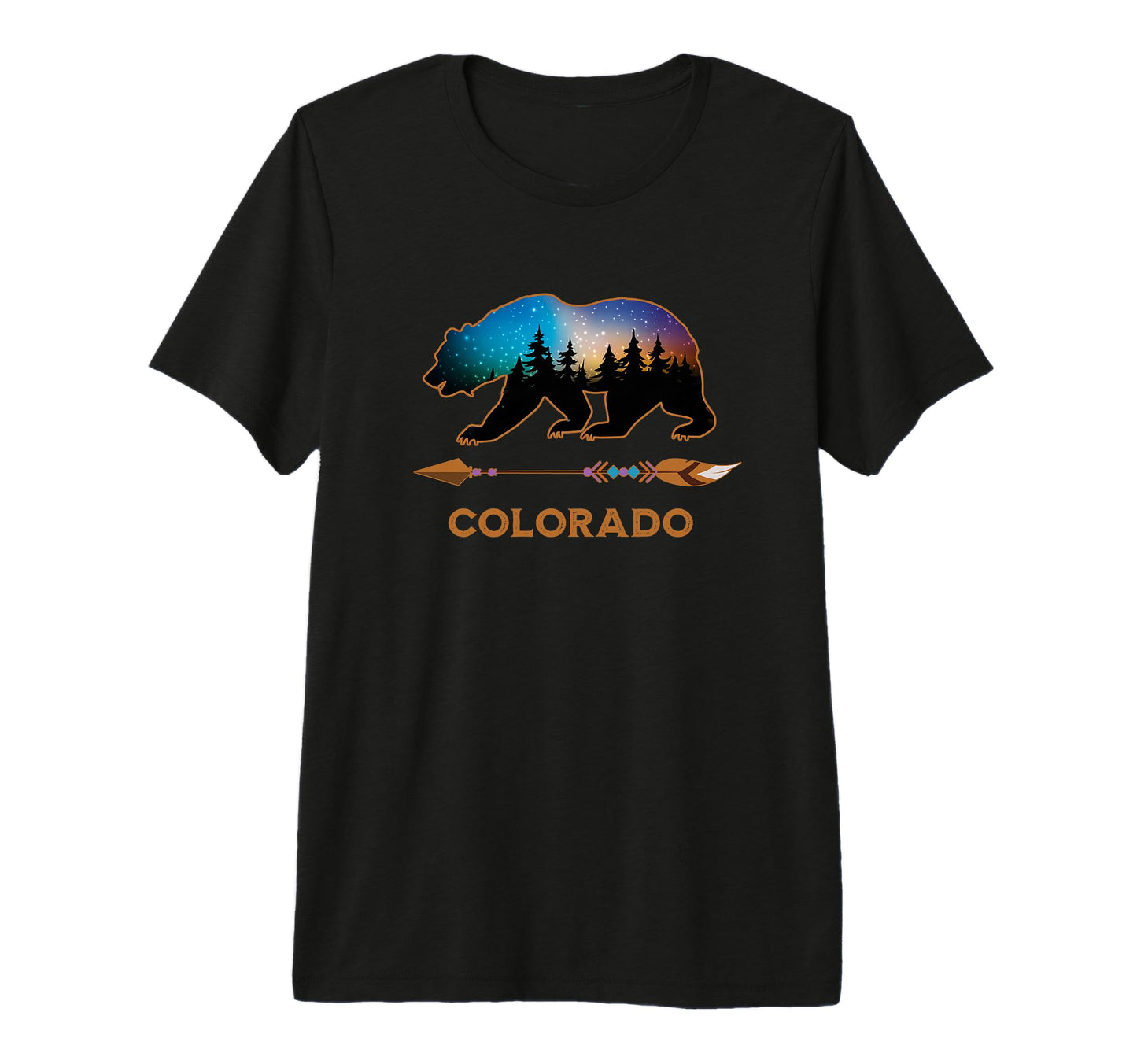 Colorado Usa Black Bear Hiking T-Shirt - Custom Art Print for Adults - T-Shirt, Sweatshirt, Hoodie