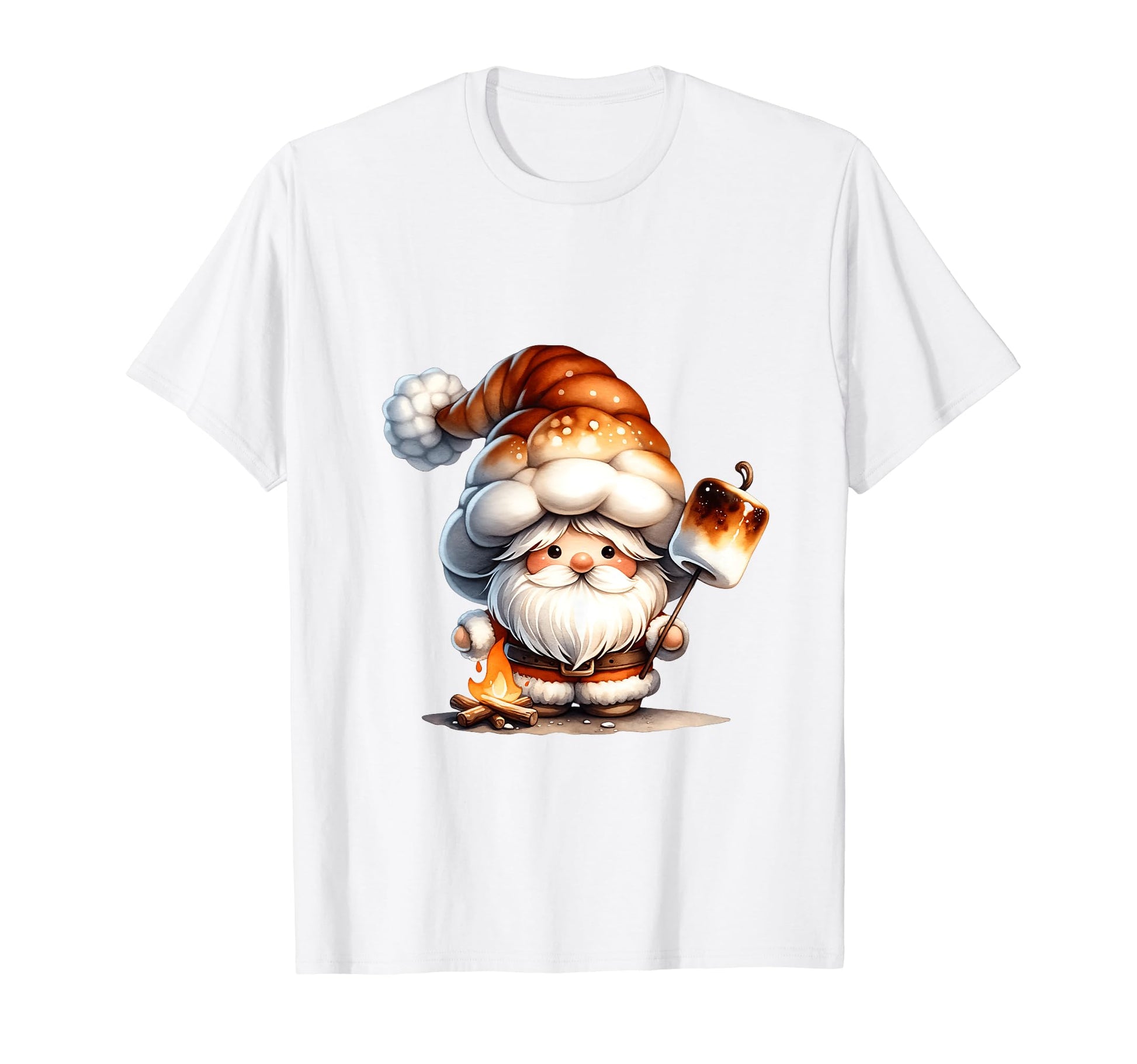 Funny Outdoor Gnome Dad Camping Smores T-Shirt - Minimalist Print Men Women - T-Shirt, Sweatshirt, Hoodie
