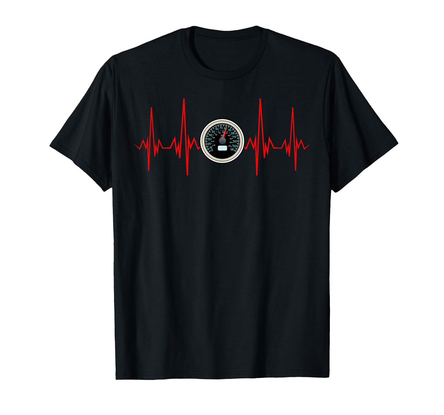 Car Speedometer Heartbeat Race Car T-Shirt - Graphic Print Men Women - T-Shirt, Sweatshirt, Hoodie