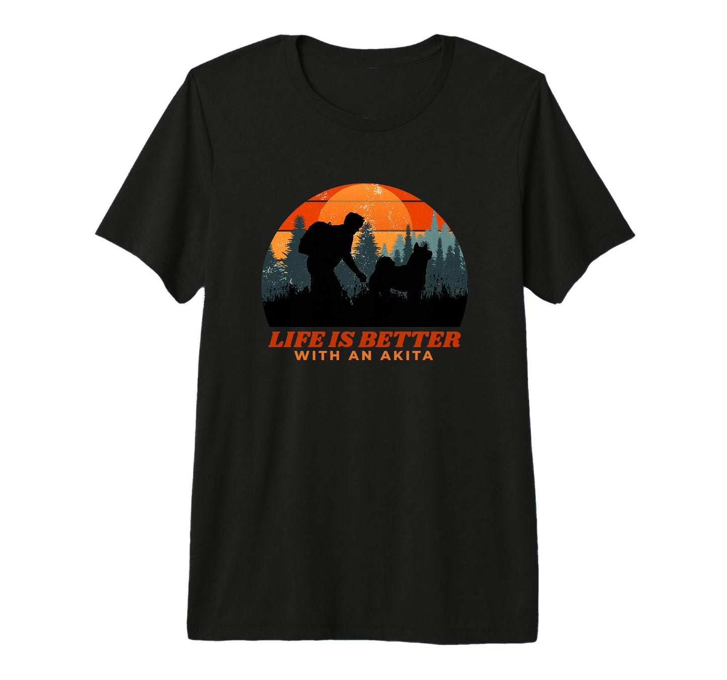 Life Is Better Akita Distressed T-Shirt - Trendy Graphic for Adults - T-Shirt, Sweatshirt, Hoodie