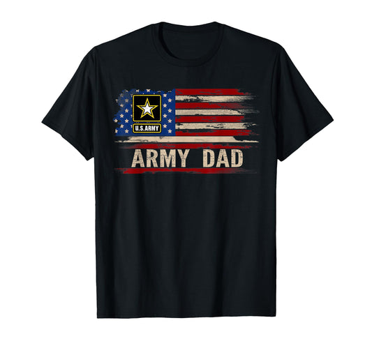 Army Dad American Flag Veteran Gift T-Shirt - Minimalist Print Unisex - T-Shirt, Sweatshirt, Hoodie