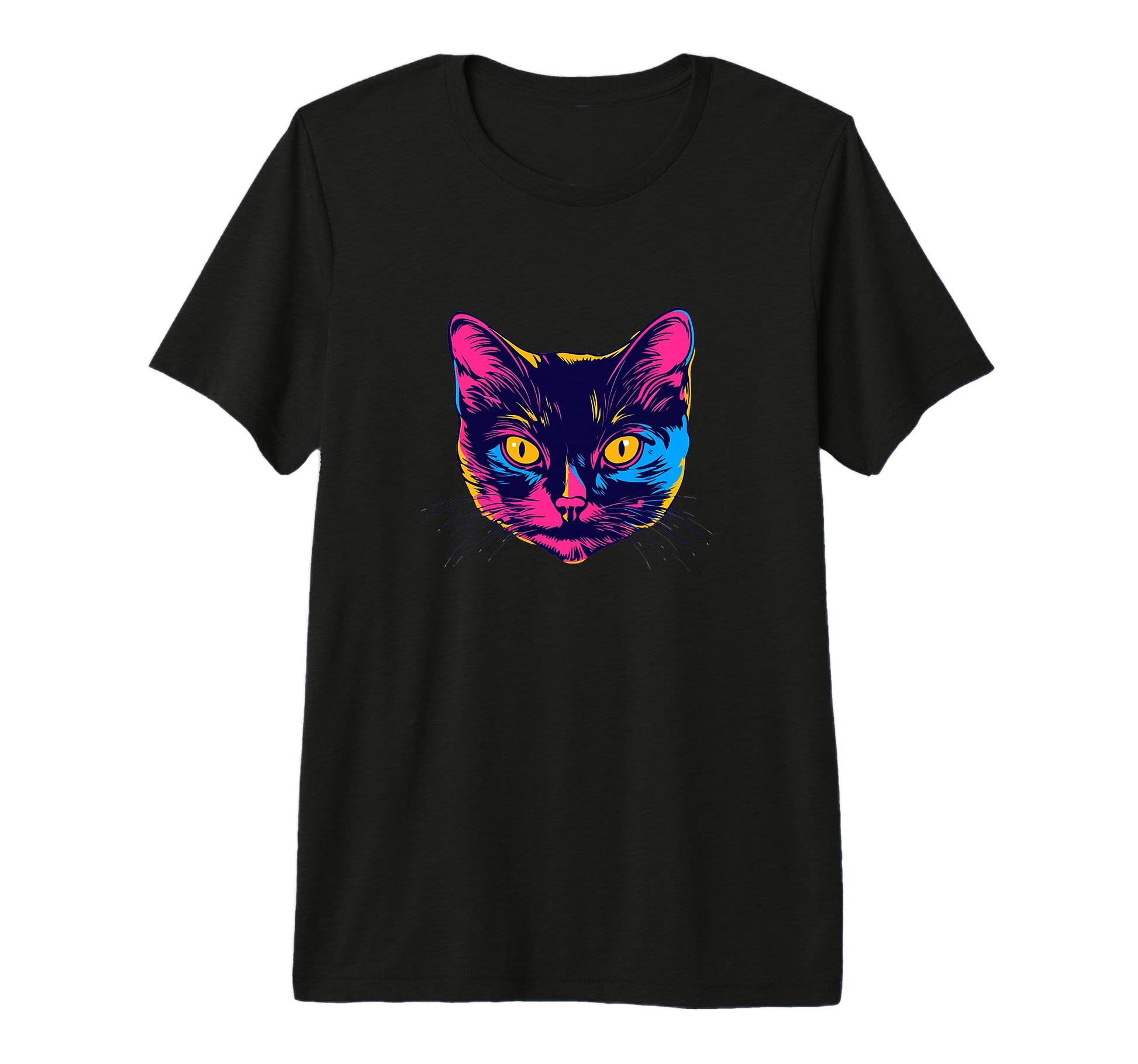 Snirt Colourful Cat Head Pop Art Cat T-Shirt - Novelty Apparel Men Women - T-Shirt, Sweatshirt, Hoodie