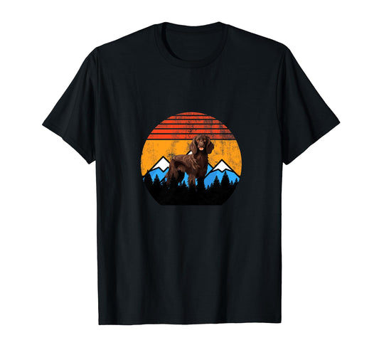 Boykin Dog Sunset Distressed Hiking Gift T-Shirt - Custom Art Print Unisex - T-Shirt, Sweatshirt, Hoodie
