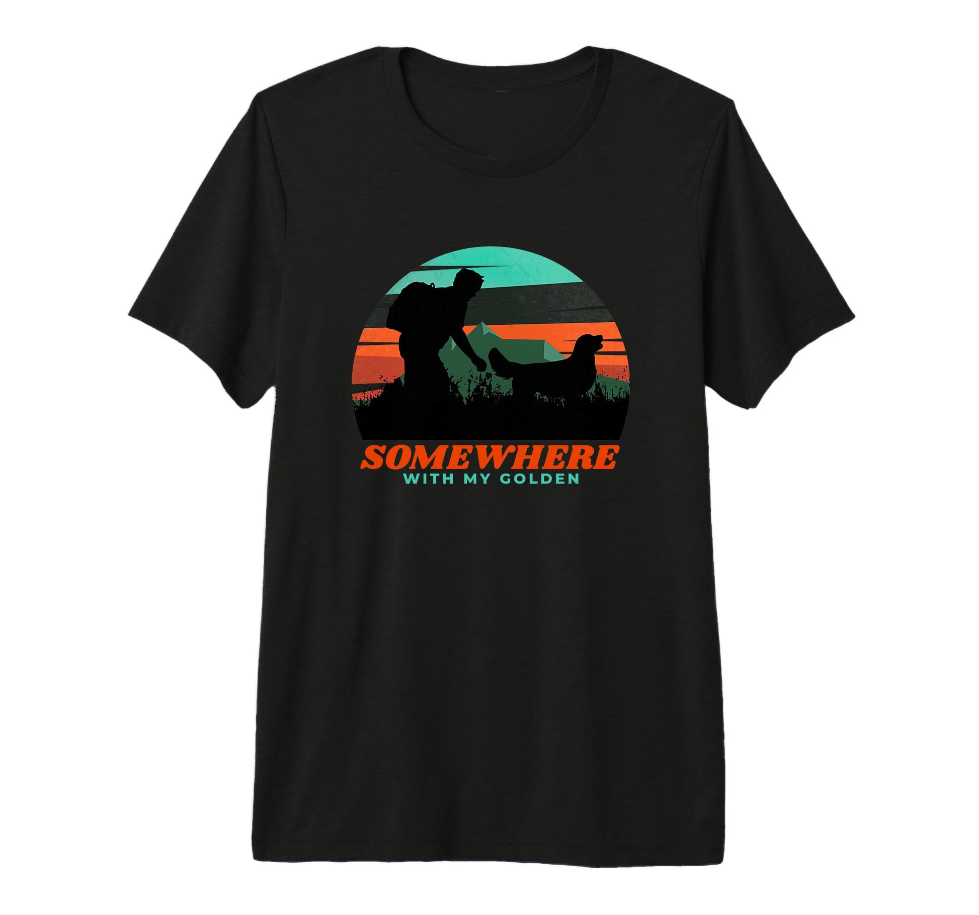Somewhere My Golden Retriever Funny T-Shirt - Minimalist Print for Adults - T-Shirt, Sweatshirt, Hoodie