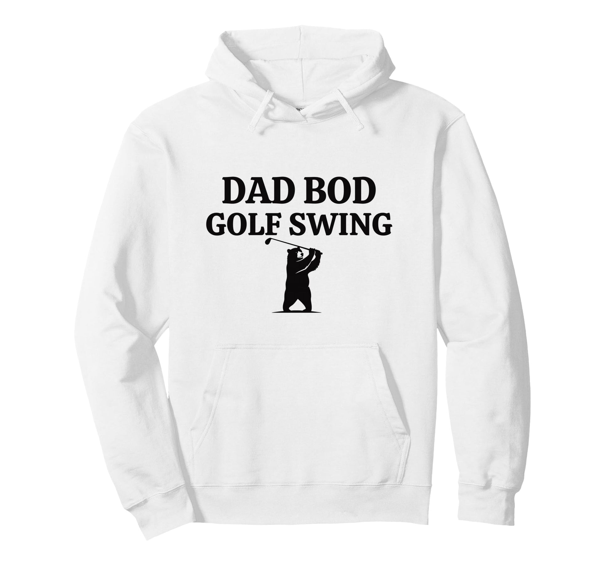 Funny Golf Swing Dad Bod Casual Golfer Bear Hoodie - Unique Graphic Unisex - T-Shirt, Sweatshirt, Hoodie