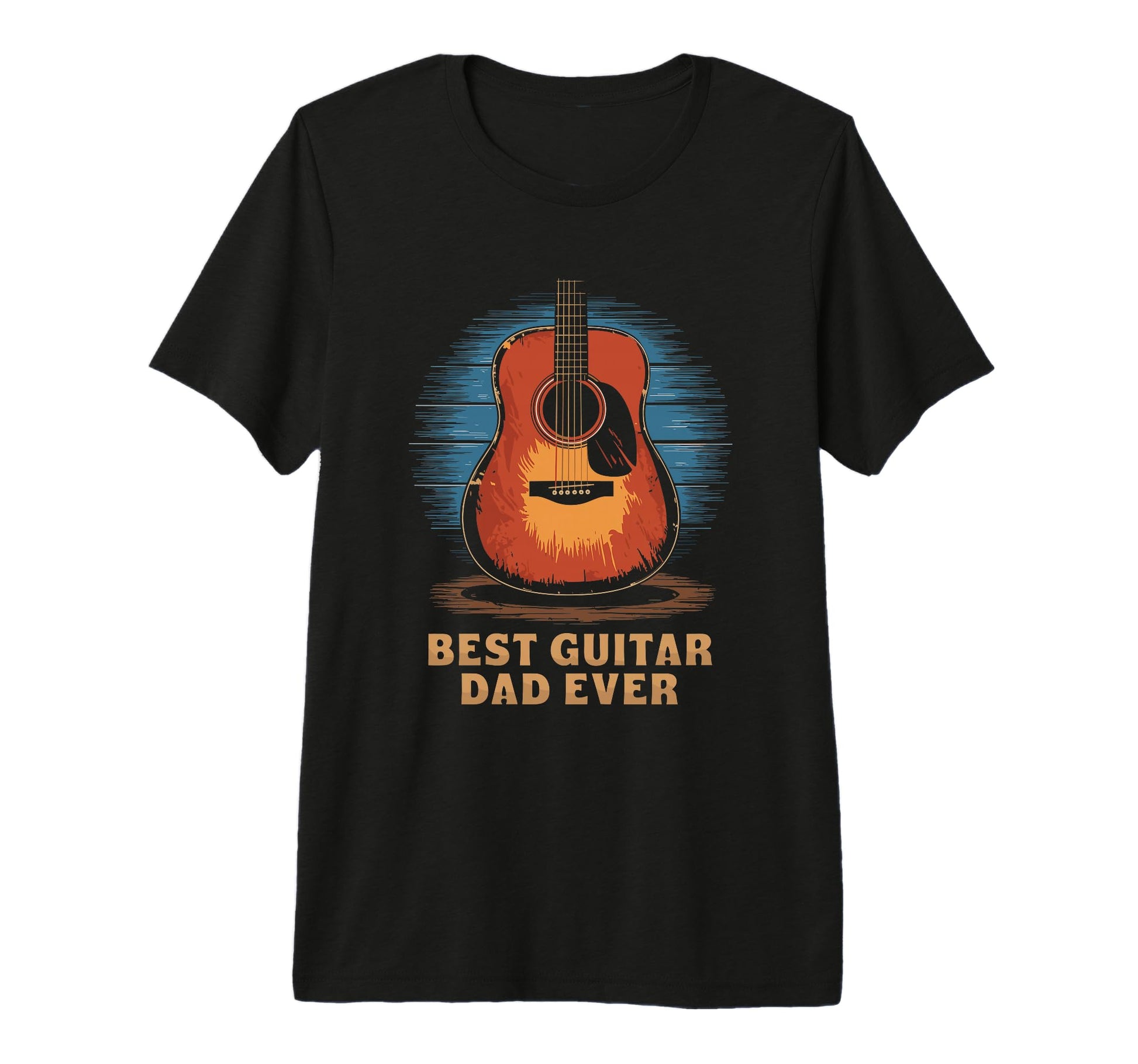 Mens Guitarist Dad Acoustic Guitar T-Shirt - Custom Art Print Unisex - T-Shirt, Sweatshirt, Hoodie