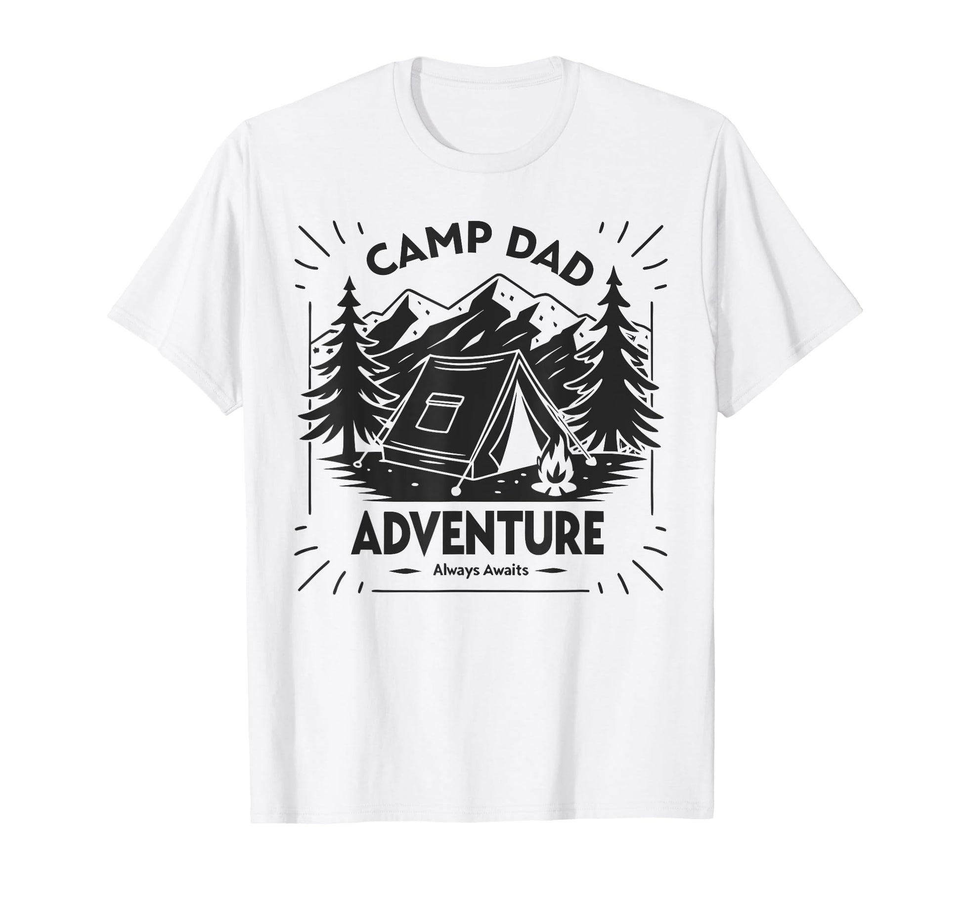 Adventure Always Awaits Fathers Day Camping T-Shirt - Unique Graphic Unisex - T-Shirt, Sweatshirt, Hoodie