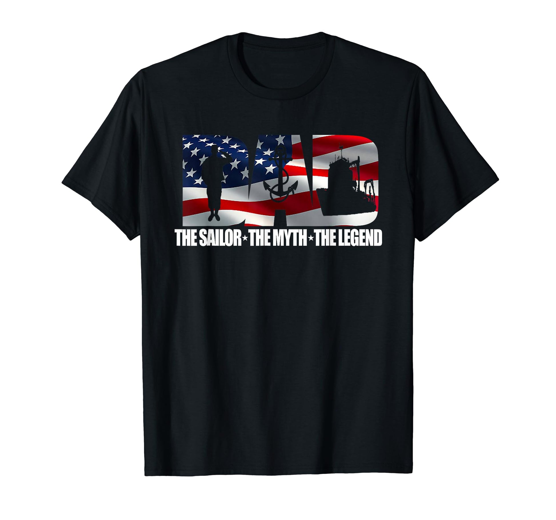 Mens Veteran Dad Sailor Myth Legend T-Shirt - Custom Art Print Unisex - T-Shirt, Sweatshirt, Hoodie