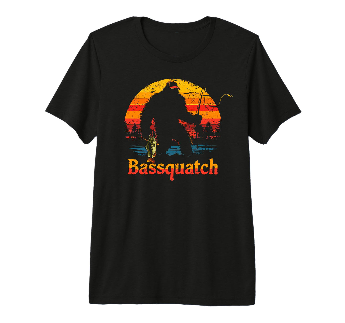 Bassquatch Sasquatch Fisher Bass T-Shirt - Aesthetic Graphic for Adults - T-Shirt, Sweatshirt, Hoodie