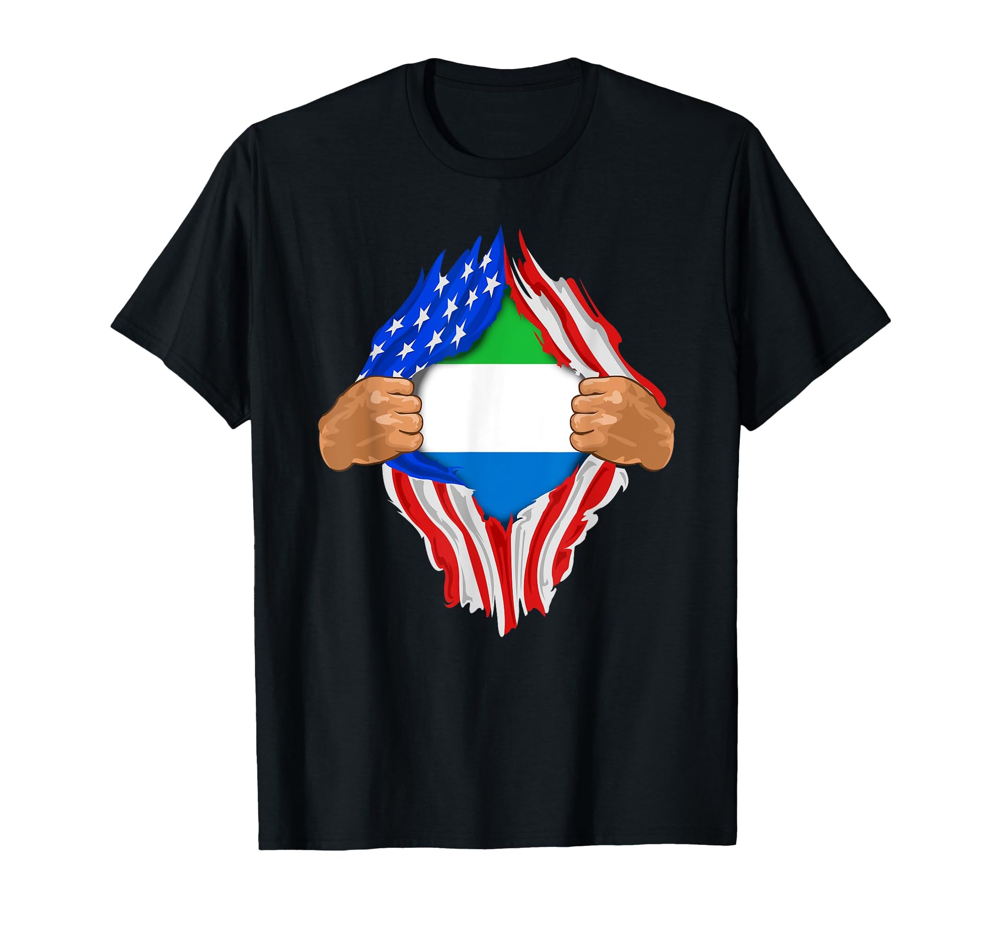 Leonean Blood Inside Me Sierra Leone Flag T-Shirt - Graphic Print Unisex - T-Shirt, Sweatshirt, Hoodie