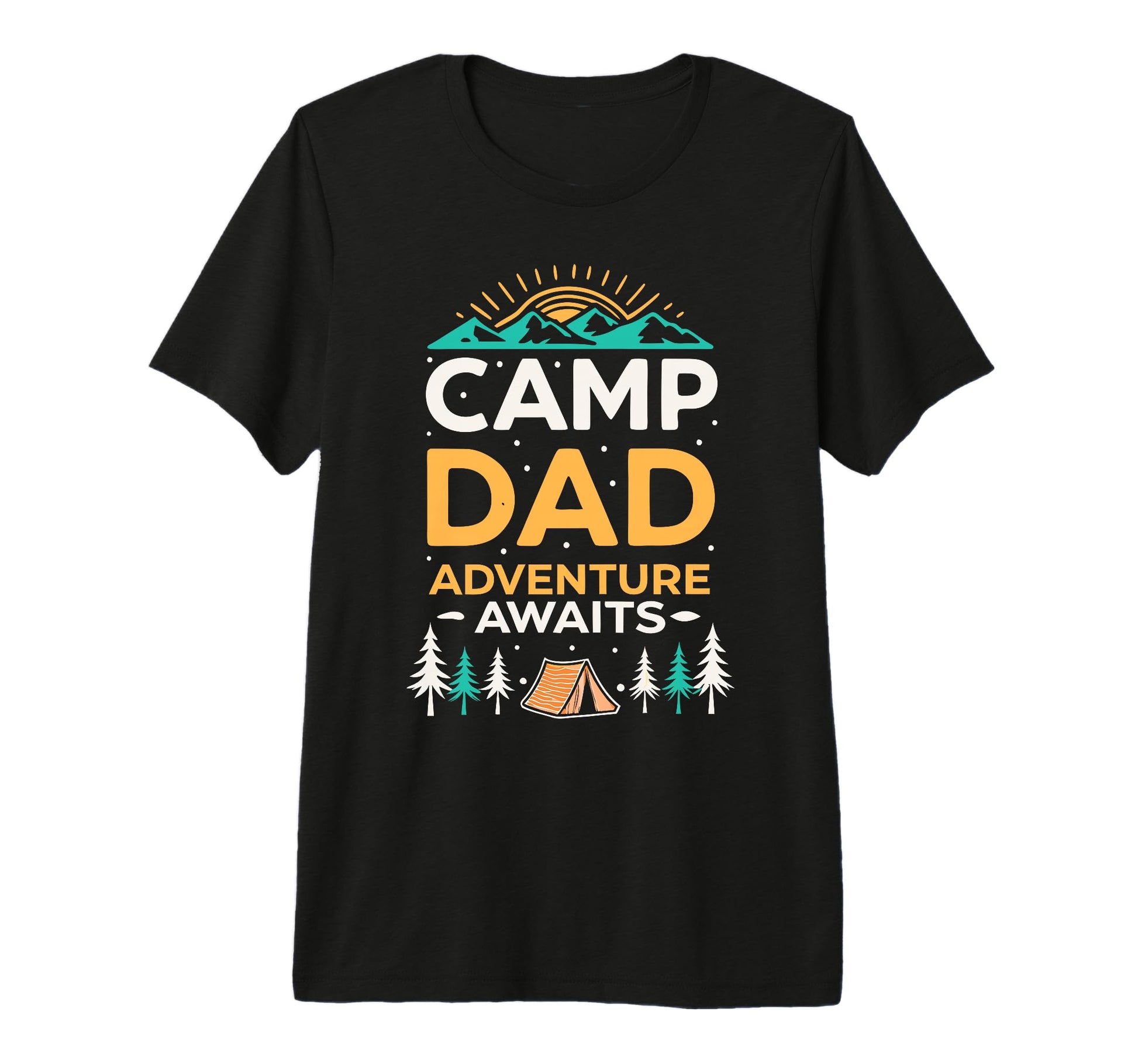 Mens Camping Dad Adventure Awaits T-Shirt - Minimalist Print Men Women - T-Shirt, Sweatshirt, Hoodie