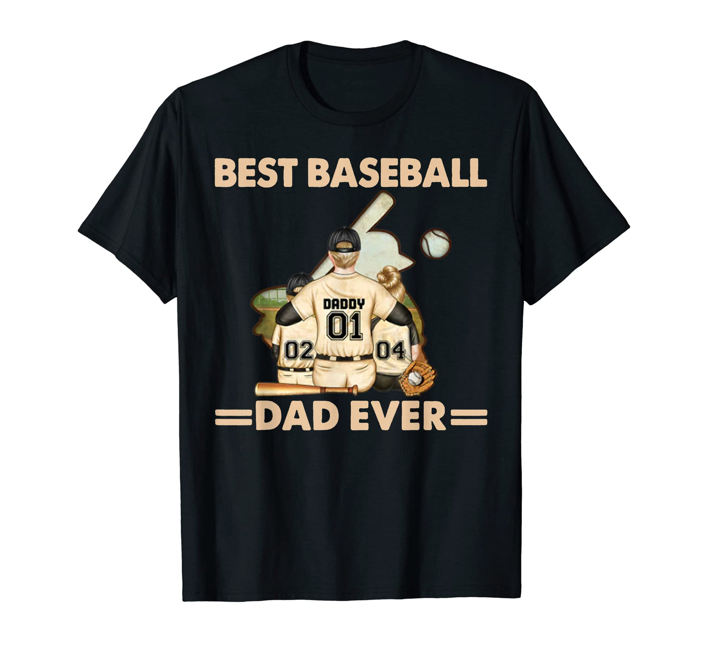 Best Baseball Dad Ever Fathers Day Family T-Shirt - Graphic Print Unisex - T-Shirt, Sweatshirt, Hoodie