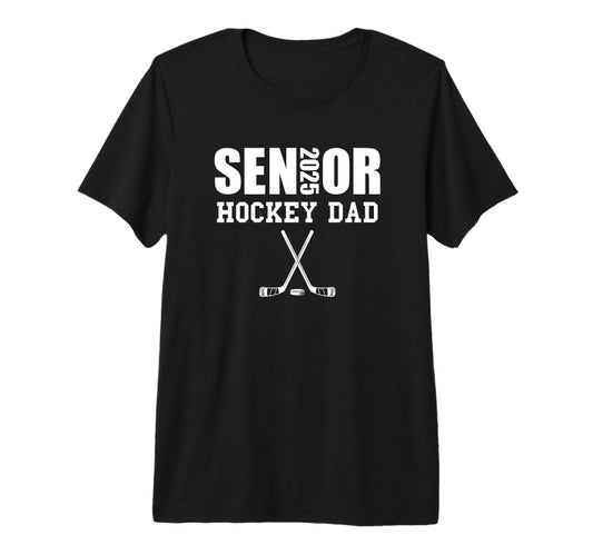 2025 Senior Hockey Dad Team Parent T-Shirt - Custom Art Print Unisex - T-Shirt, Sweatshirt, Hoodie