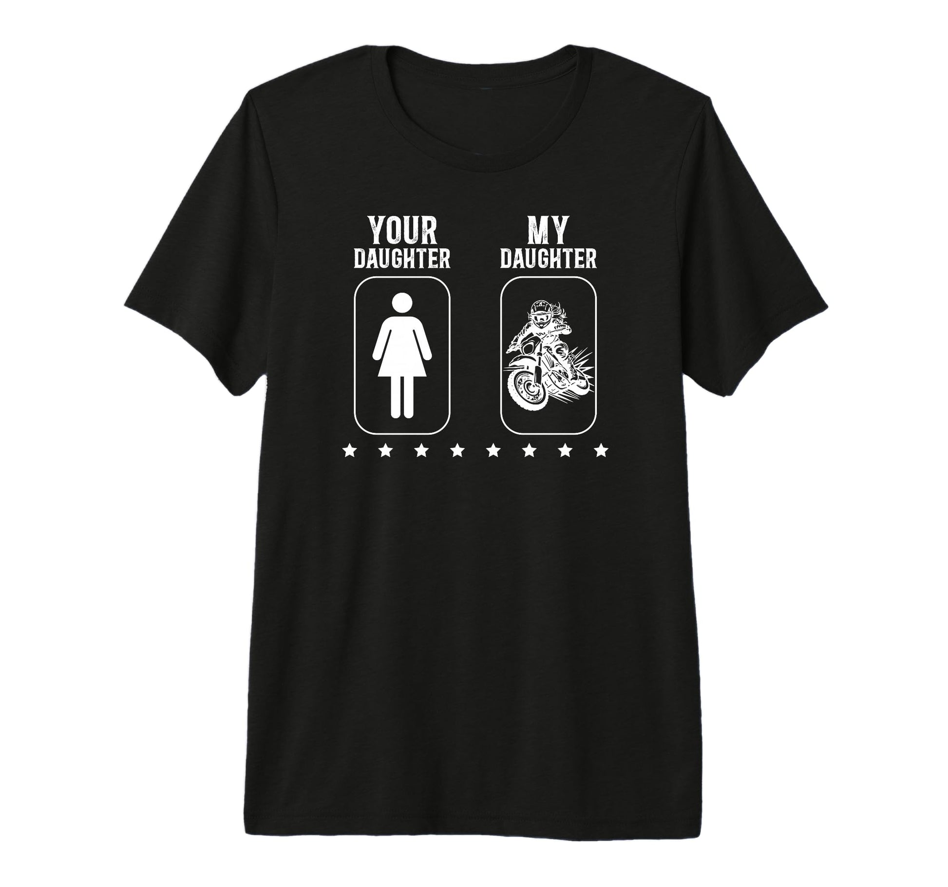 Mens My Daughter Dirt Bike Dad Dirt T-Shirt - Minimalist Print Unisex - T-Shirt, Sweatshirt, Hoodie