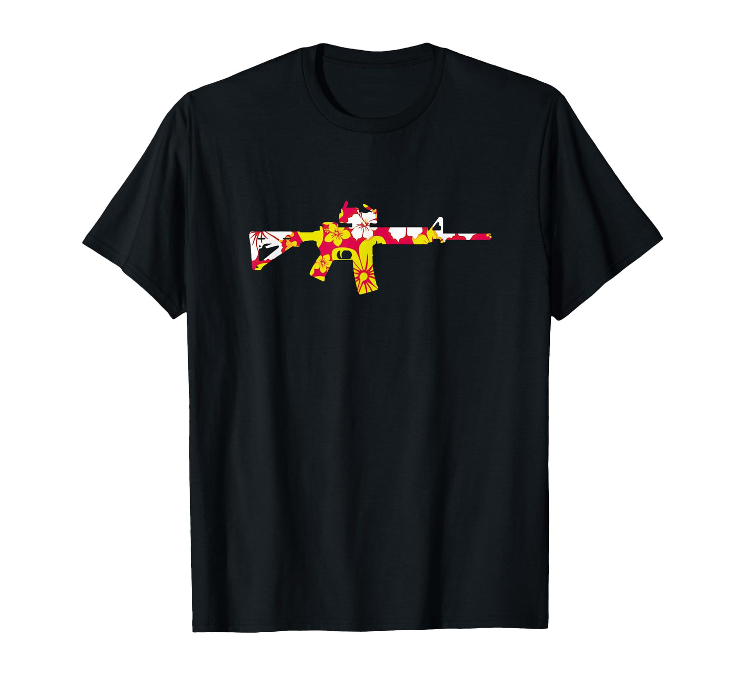 Tropical Gun Lover Firearm Beach T-Shirt - Minimalist Print Unisex - T-Shirt, Sweatshirt, Hoodie